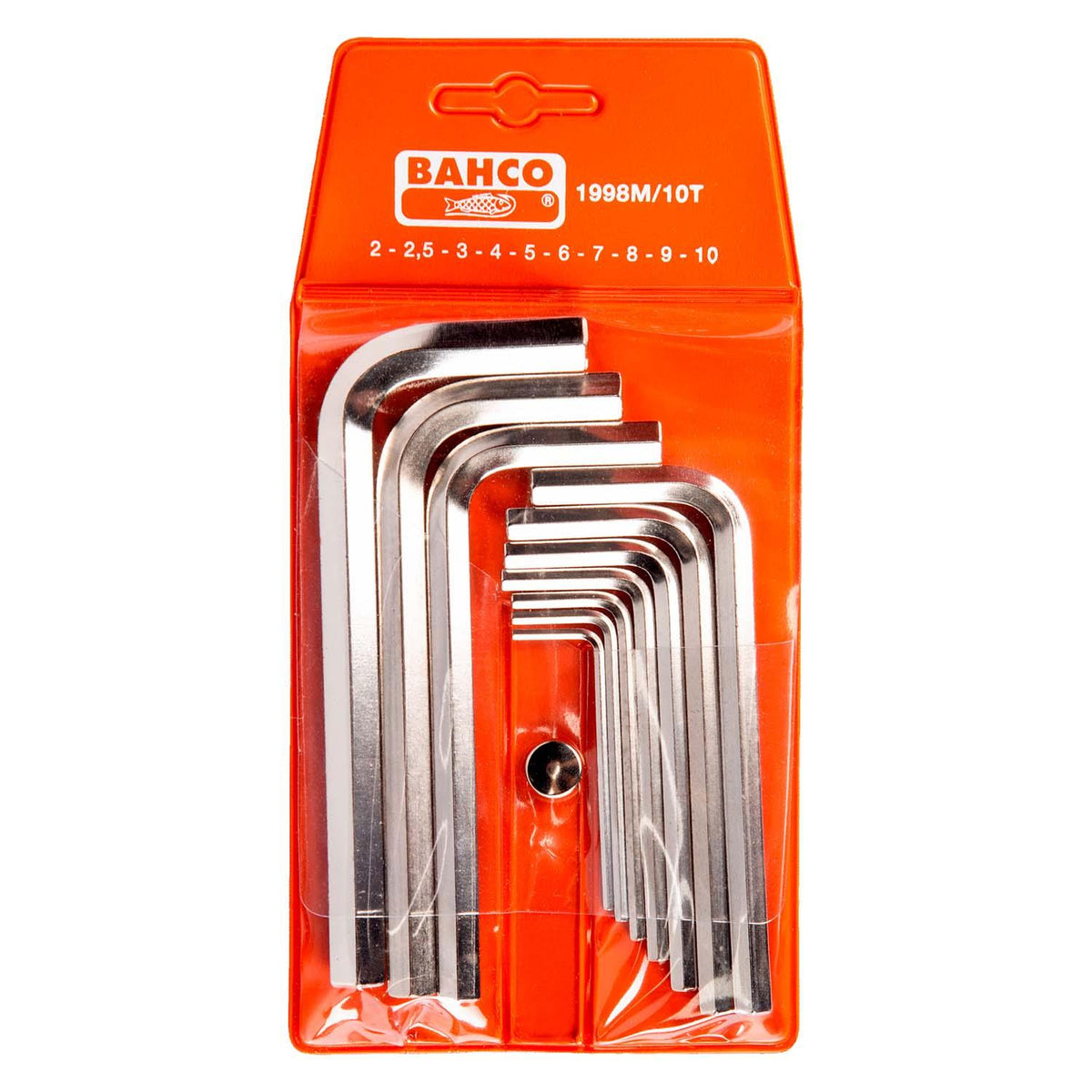Juego Llaves Allen BAHCO 1998M/10T 10 Pzs 2-10mm Niqueladas - Herram.cl