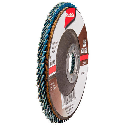 Disco Flap Metal/Inox 4 - 1/2'' Zircon Curvo - Makita - Herram.cl