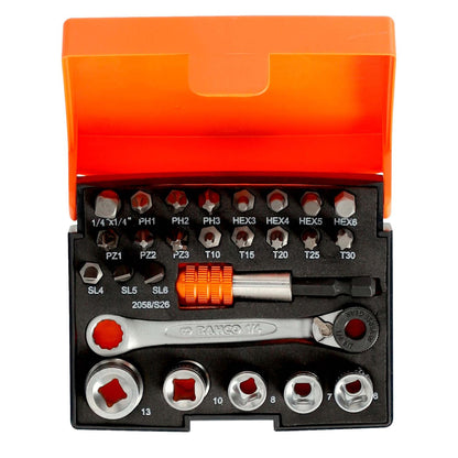 Mini Juego de puntas y Dados de 1/4'' 29 Pzas - Bahco - Herram.cl