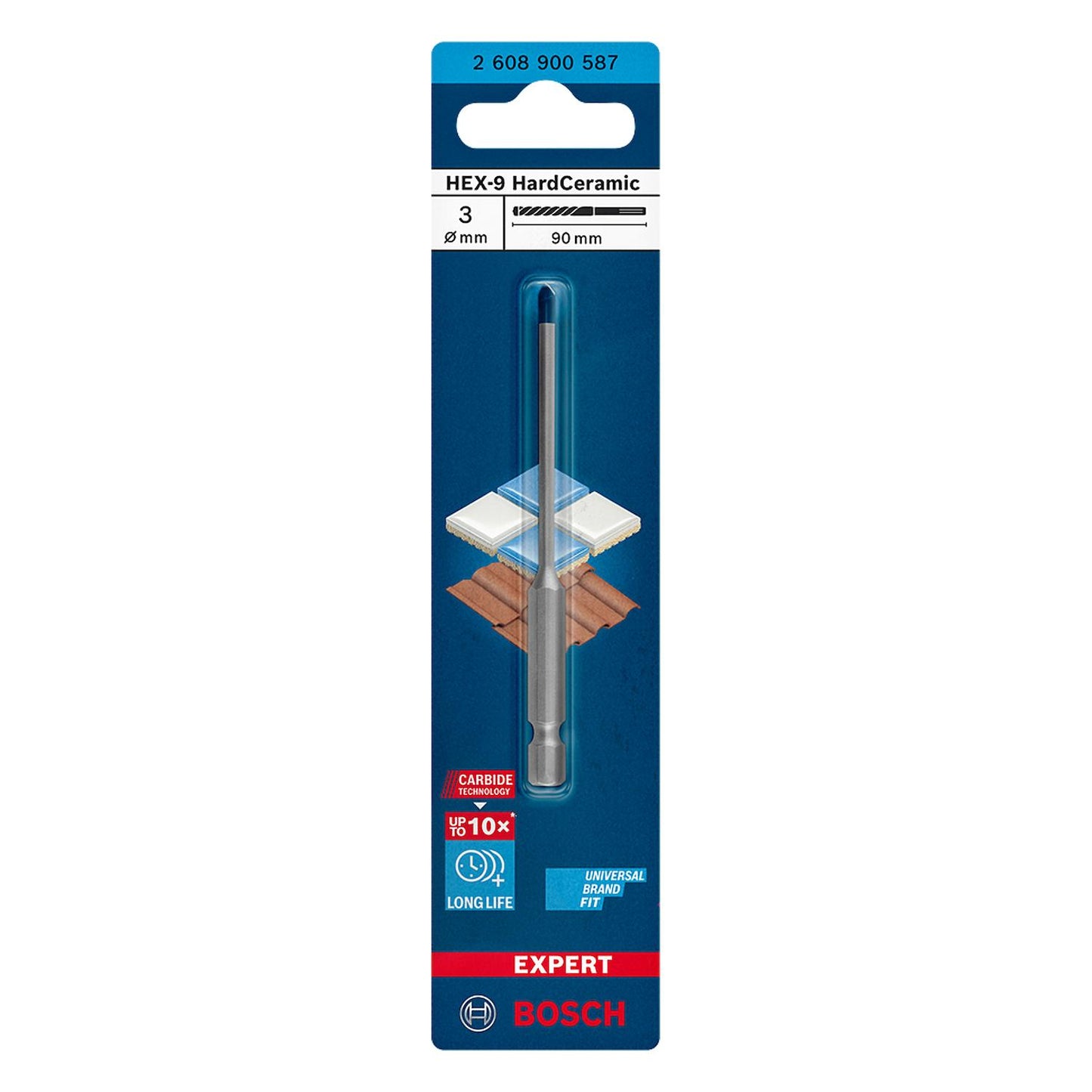 Broca para Porcelanato Expert Hex - 9 HardCeramic 3 X 90mm - Bosch - Herram.cl