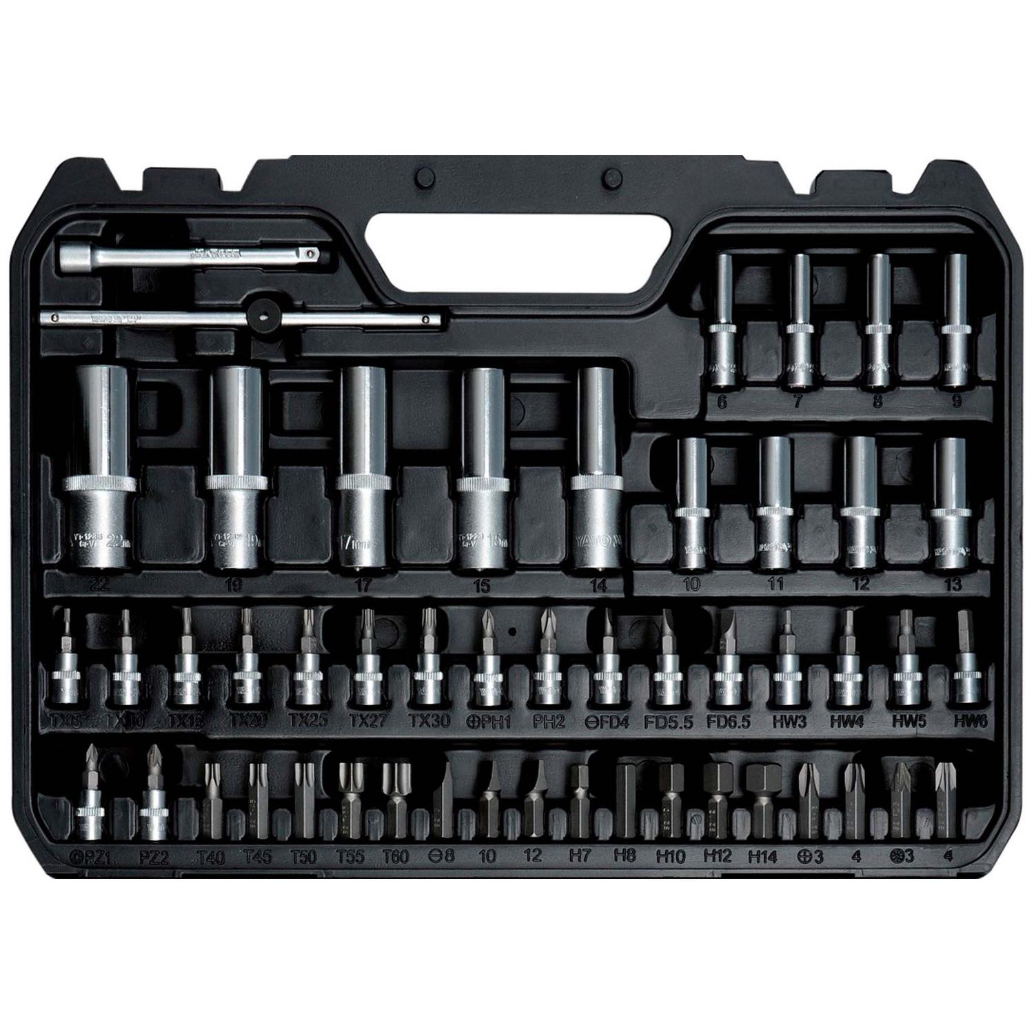Juego de Dados 1/4'' y 1/2'' 108 Pzas - Yato - Herram.cl