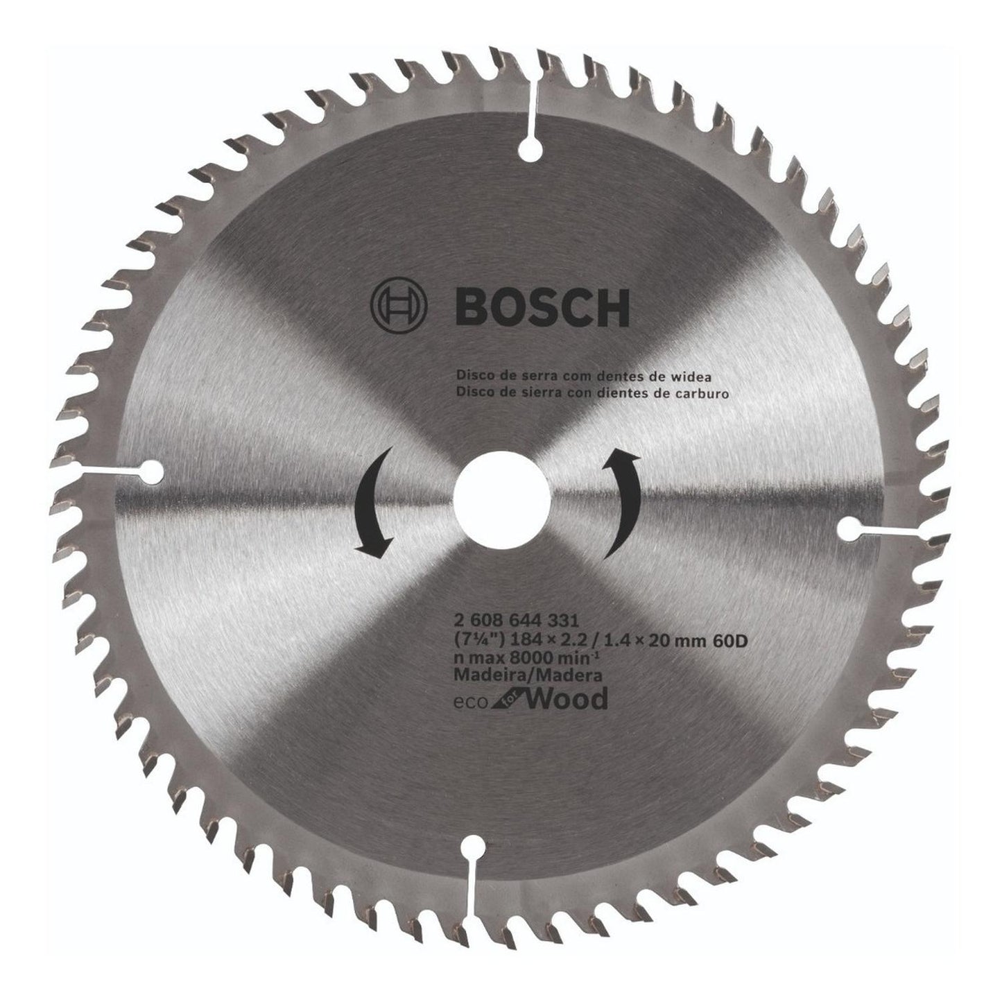 Disco De Sierra Circular Bosch Eco For Wood 7 1/4 60 T - Herram.cl