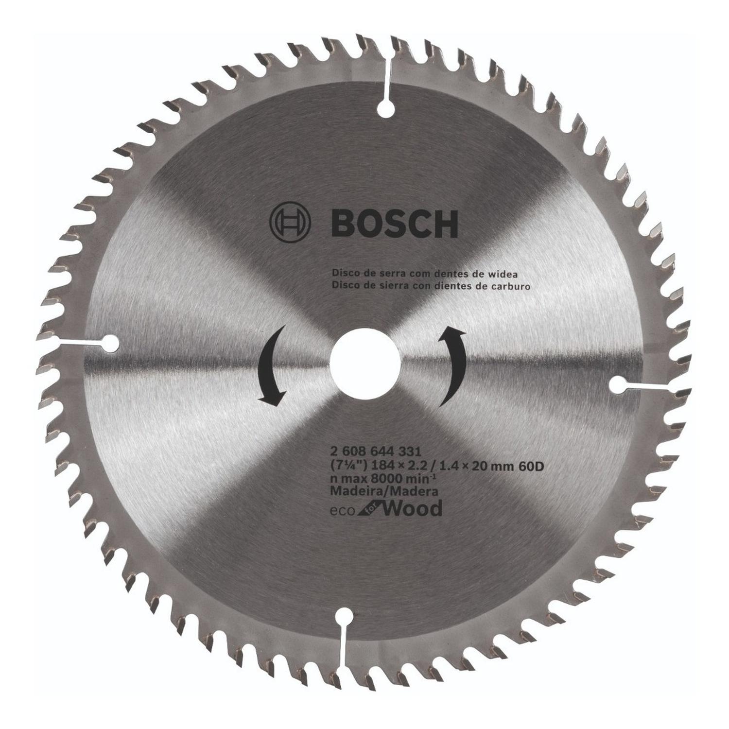 Disco De Sierra Circular Bosch Eco For Wood 7 1/4 60 T - Herram.cl