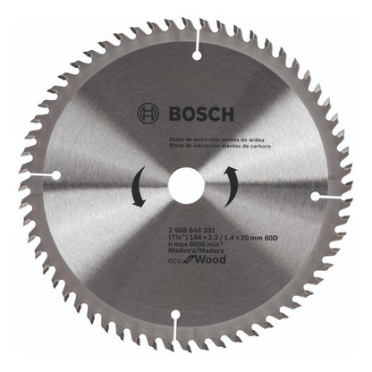 Disco De Sierra Circular Bosch Eco For Wood 7 1/4 60 T - Herram.cl