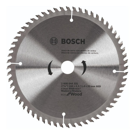 Disco De Sierra Circular Bosch Eco For Wood 7 1/4 60 T - Herram.cl