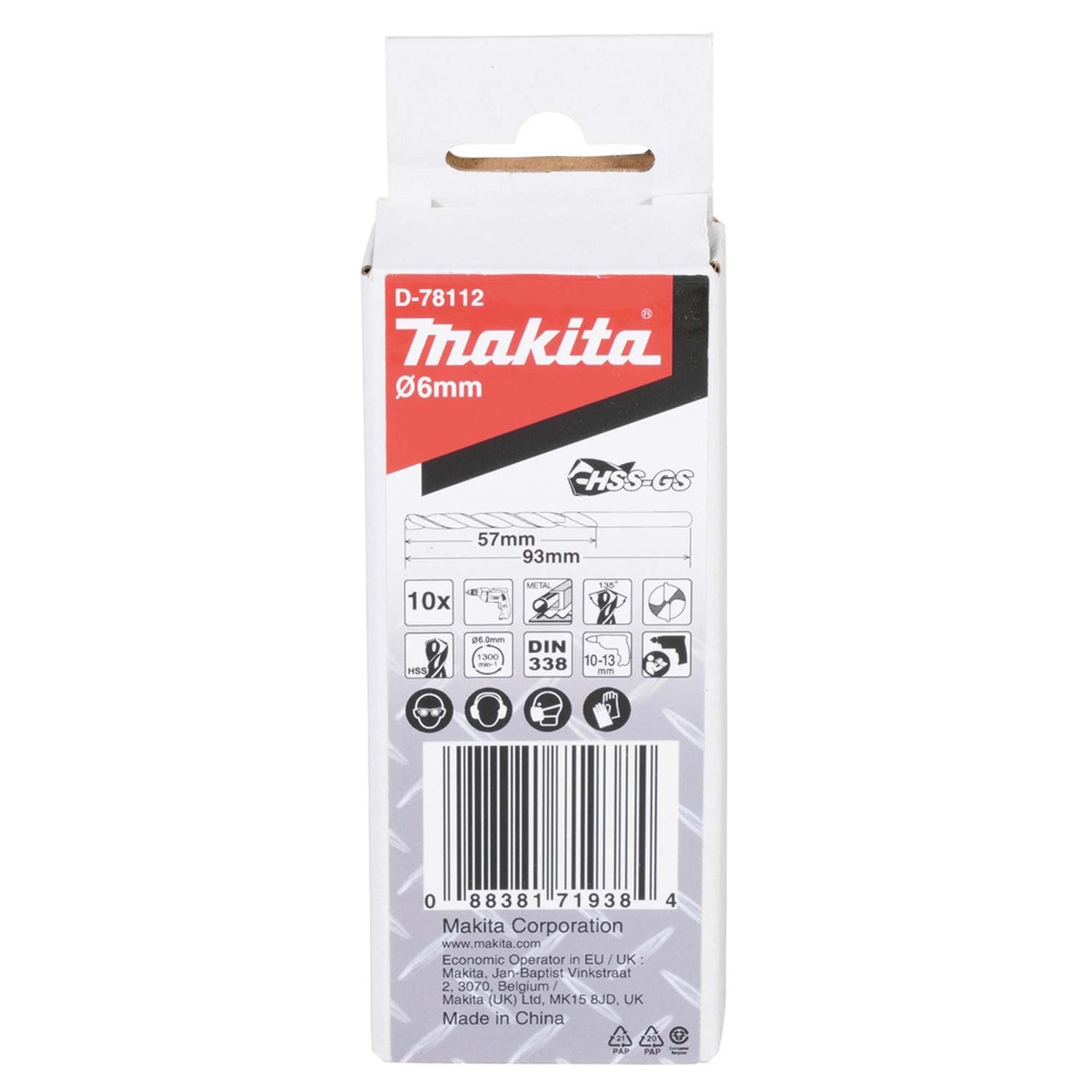 Pack 5 Brocas para Metal HSS - GS 10x133mm - Makita - Herram.cl
