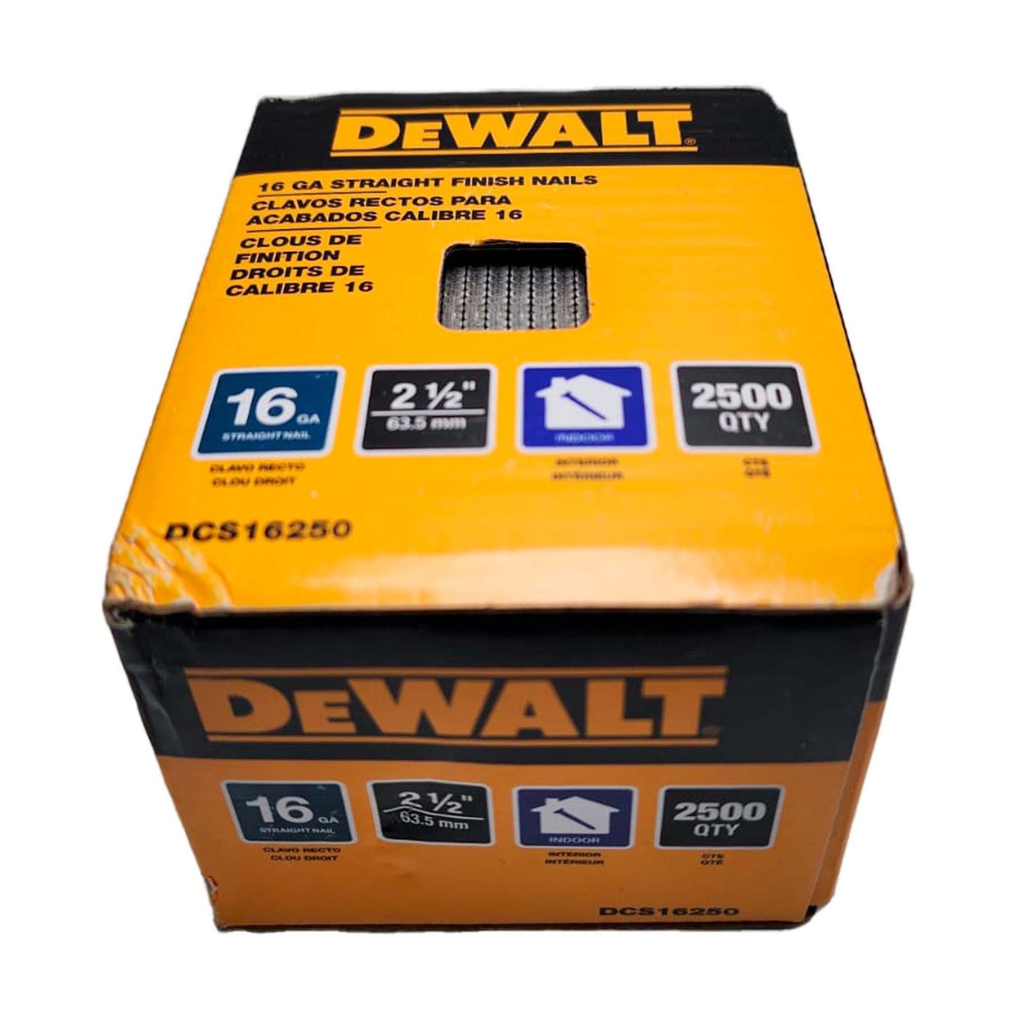 Clavo de Acabado 16GA 2 - 1/2'' 2500 Und (SCN616 - B2) - DeWALT - Herram.cl