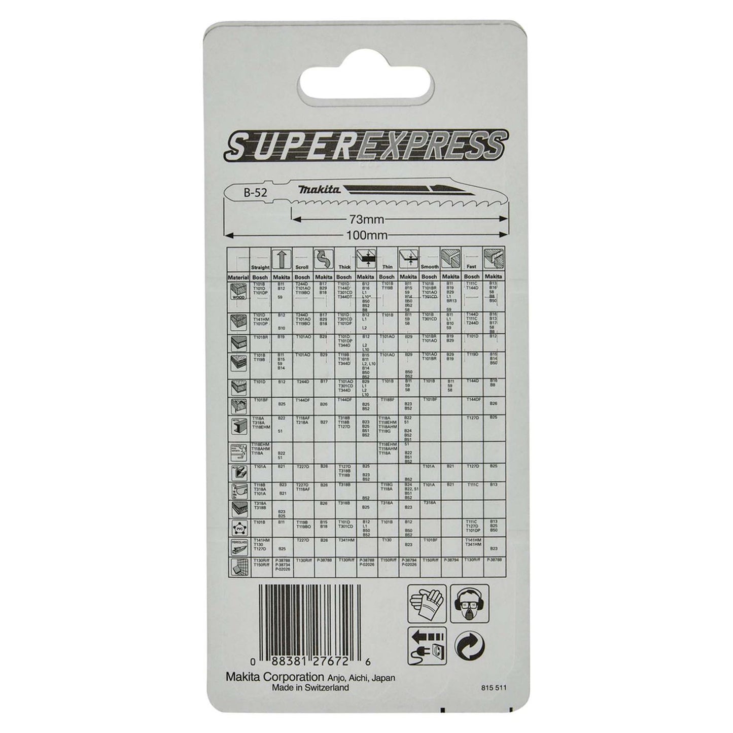 Hoja de calar SUPEREXPRESS HSS B - 52 100mm 5 Pzas - Makita - Herram.cl