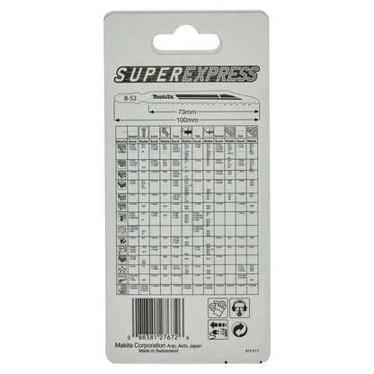 Hoja de calar SUPEREXPRESS HSS B - 52 100mm 5 Pzas - Makita - Herram.cl