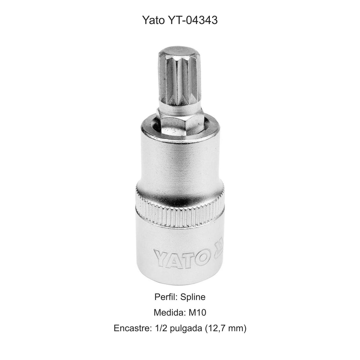 Dado Punta Spline M10 1/2'' 55mm Yato YT-04343 - Herram.cl