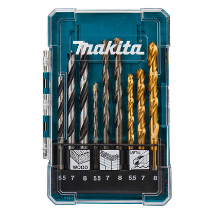 Set Brocas Para Madera/Metal /Concreto (5.5 - 8) 9 Pzas - Makita - Herram.cl