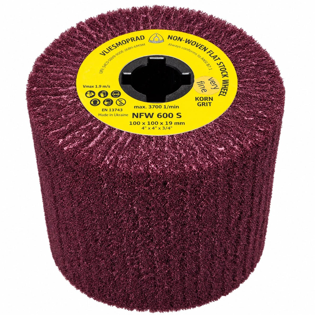Rueda Fibra NFW600 S 100x100x19mm Fino - klingspor - Herram.cl