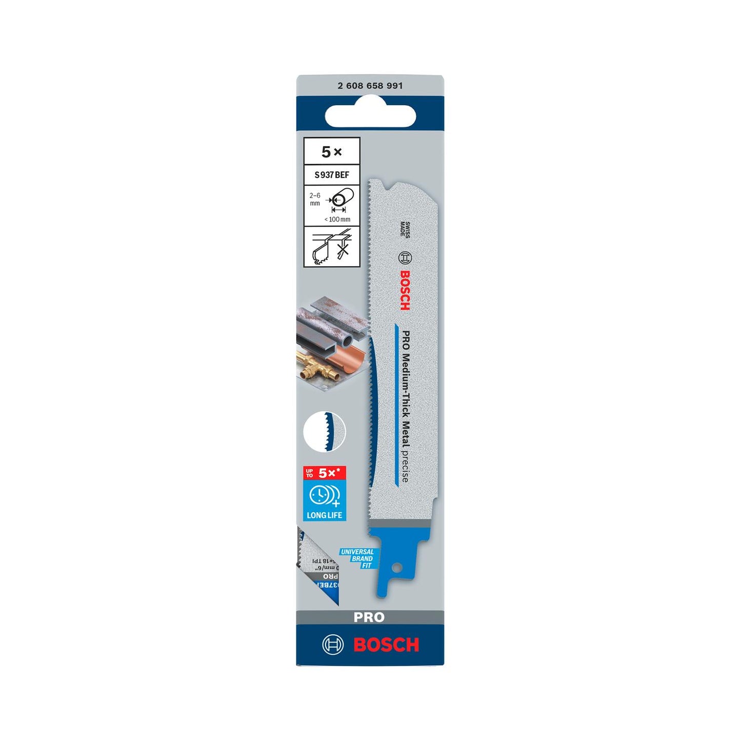 Hoja de sierra sable PRO Medium Metal 150mm 5 Pzas - Bosch - Herram.cl