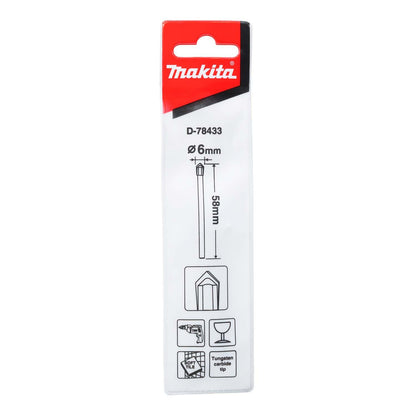 Broca Para Vidrio y Baldosas 6x58mm - Makita - Herram.cl
