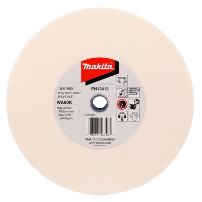 Piedra Esmeril De Banco Inox 8''x3/4''x5/8'' WA60K - Makita - Herram.cl