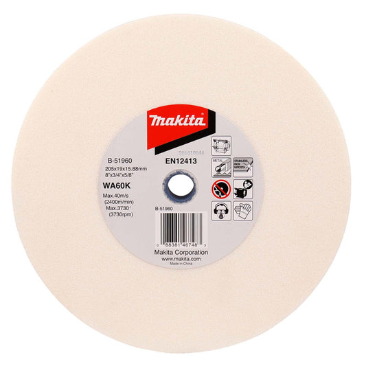 Piedra Esmeril De Banco Inox 8''x3/4''x5/8'' WA60K - Makita - Herram.cl