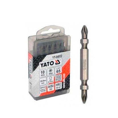 Puntas de Atornillar Dobles PH2x65mm 10 Pzas - Yato - Herram.cl