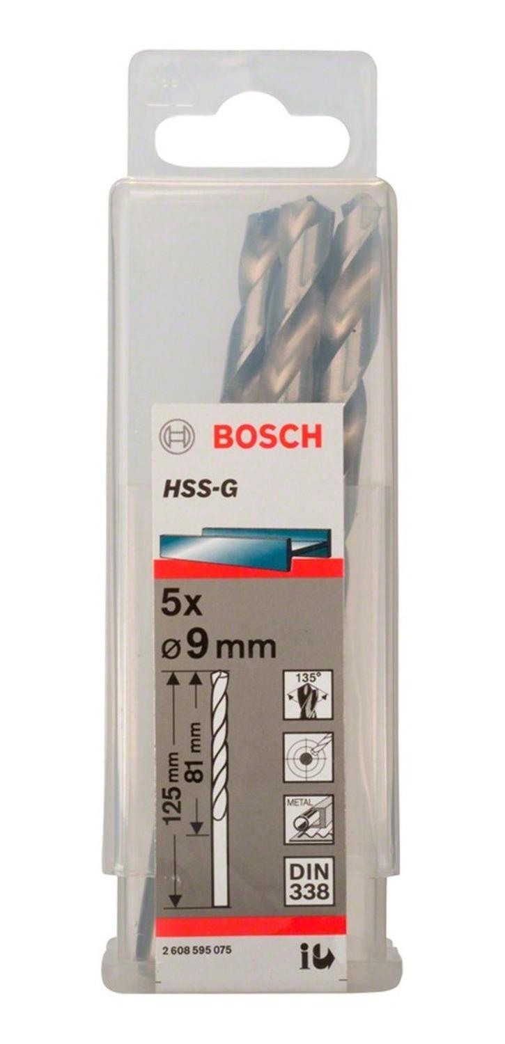 Caja Con 5 Unidades Broca Para Metal Bosch HSS - G 9mm - Herram.cl