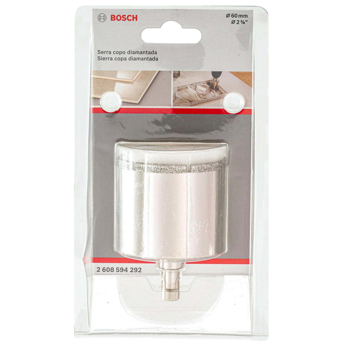 Sierra Copa Diamantada Bosch 60mm Cerámica Porcelanato - Herram.cl
