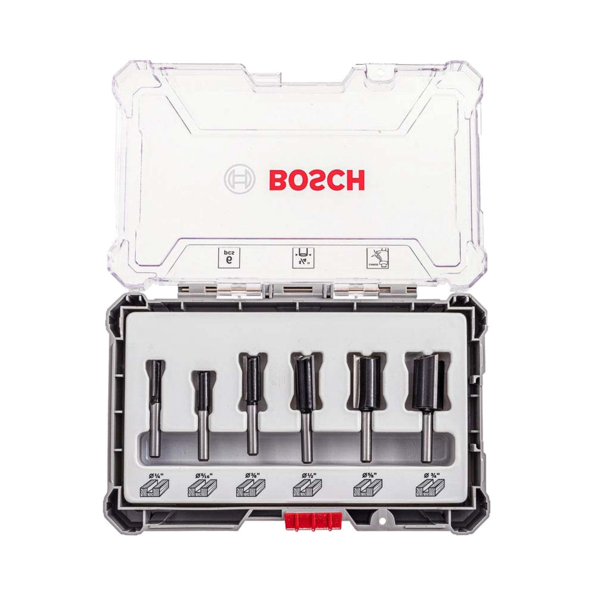 Set 6 Fresas Rectas Router Bosch Vástago 1/4'' Madera - Herram.cl