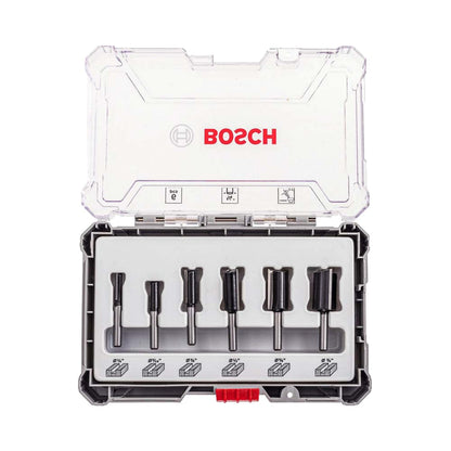 Set 6 Fresas Rectas Router Bosch Vástago 1/4'' Madera - Herram.cl