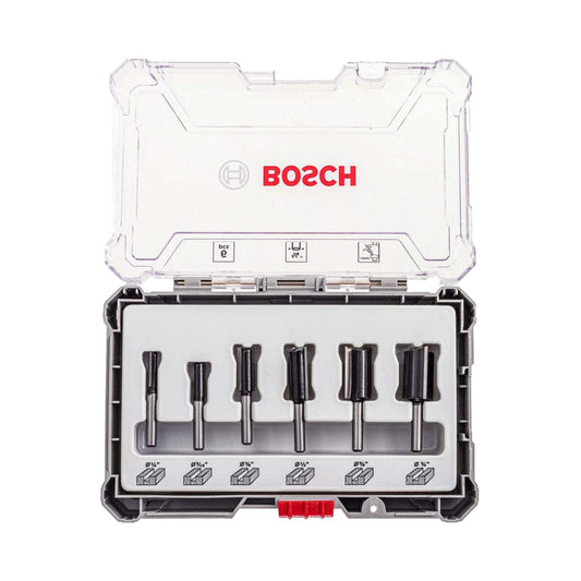 Set 6 Fresas Rectas Router Bosch Vástago 1/4'' Madera - Herram.cl