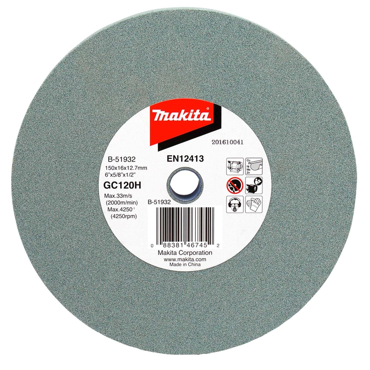 Piedra Esmeril De Banco 6''x5/8''x1/2'' GC120HV - Makita - Herram.cl