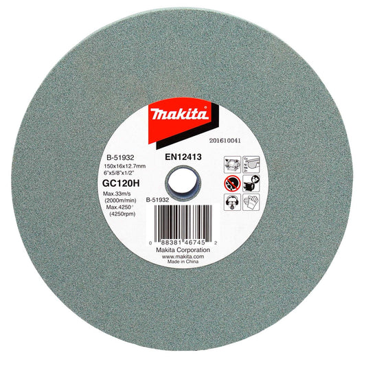 Piedra Esmeril De Banco 6''x5/8''x1/2'' GC120HV - Makita - Herram.cl