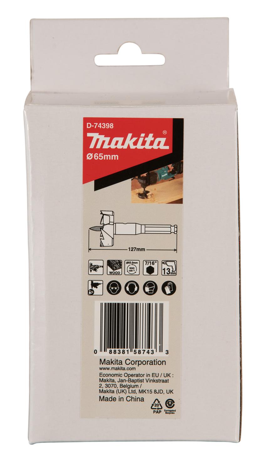 Broca Autoalimentada Para Madera 65 X 127mm Hex. - Makita - Herram.cl