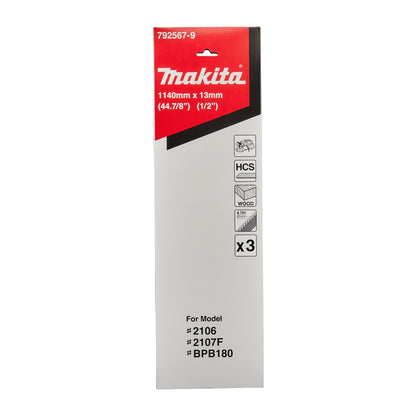 3 Hojas De Sierra Cinta Para Madera Bim 1.140x13mm 6 TPI - Makita - Herram.cl