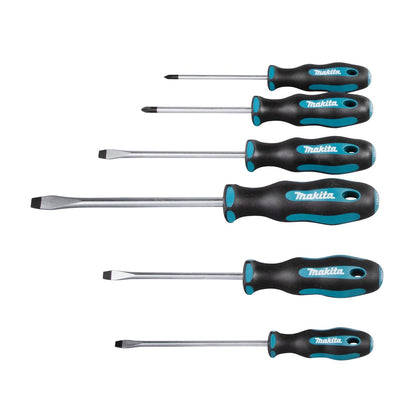 Juego de destornilladores planos y Phillips 6 Pzas - Makita - Herram.cl