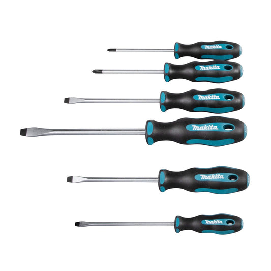 Juego de destornilladores planos y Phillips 6 Pzas - Makita - Herram.cl