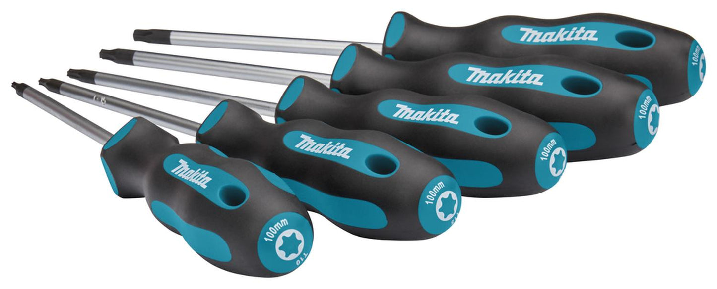Set Destornilladores TORX (T10, T15, T20, T25, T30) 5 Pzas. - Makita - Herram.cl