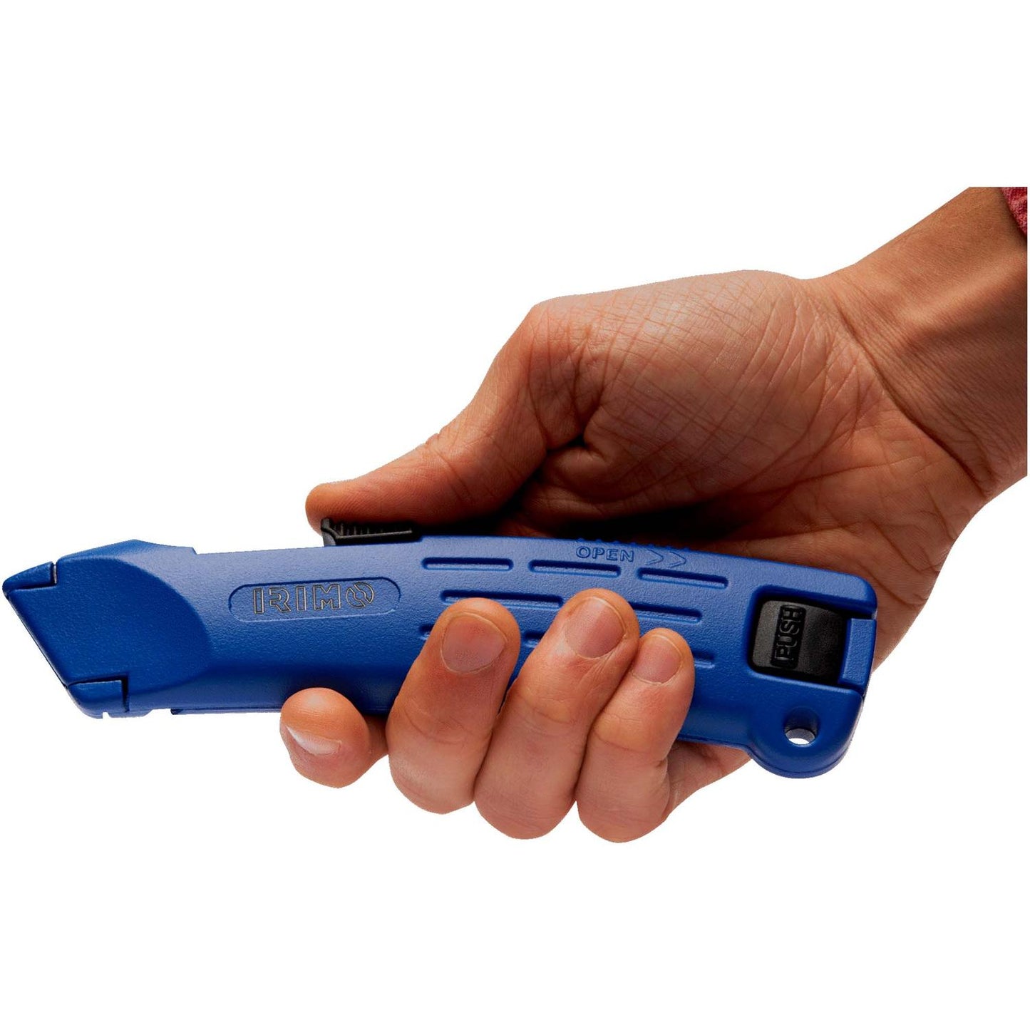 Cúter de hoja trapezoidal con sistema de seguridad - Irimo - Herram.cl