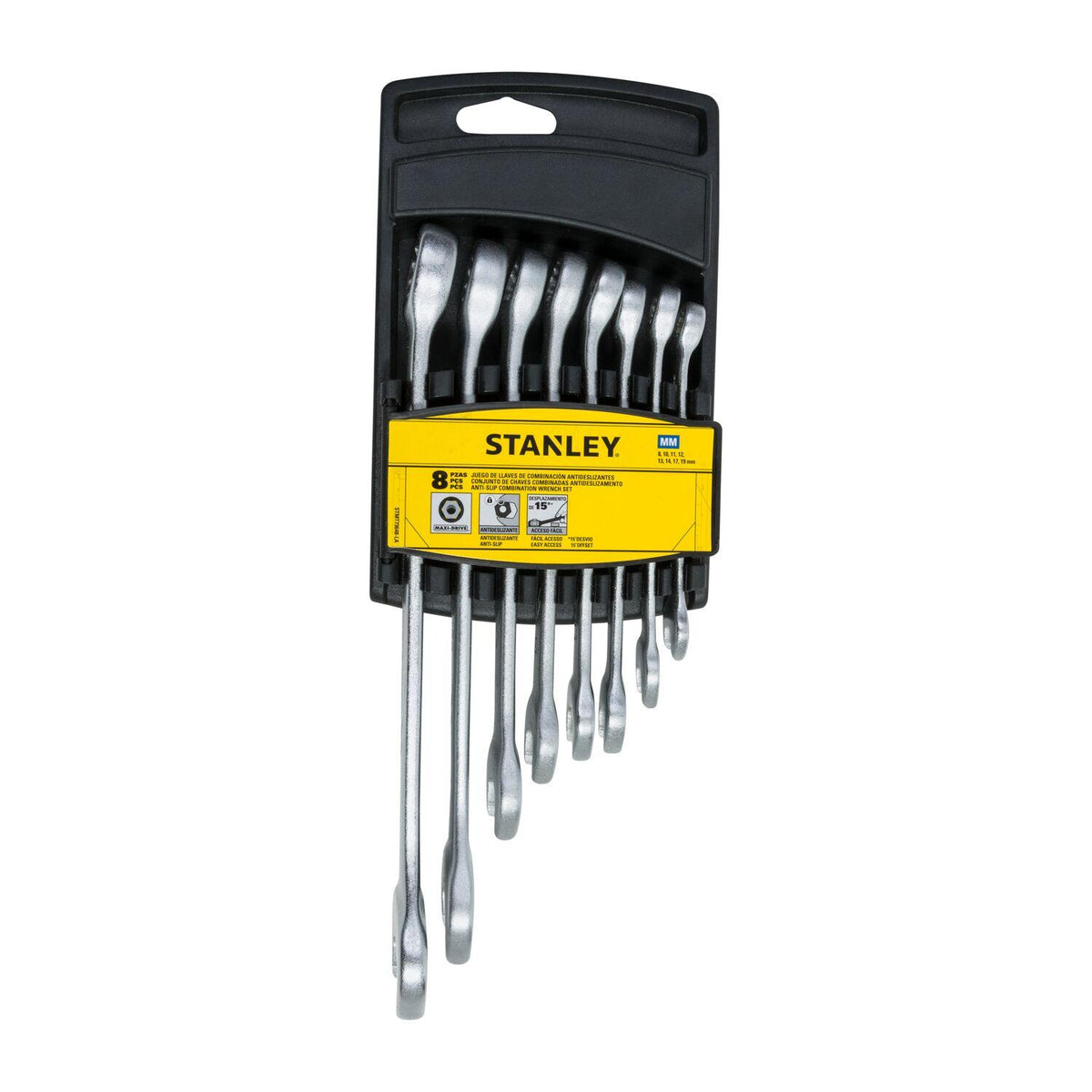 Juego 8 Llaves Combinadas Anti-Slip Métricas - Stanley - Herram.cl