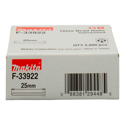 Clavos Punta F25 Calibre 16 / 2.000 Unidades - Makita - Herram.cl