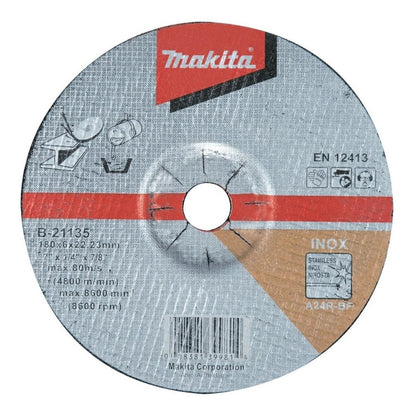 Disco de Desbaste Inox 7'' X 6mm A24R - Makita - Herram.cl