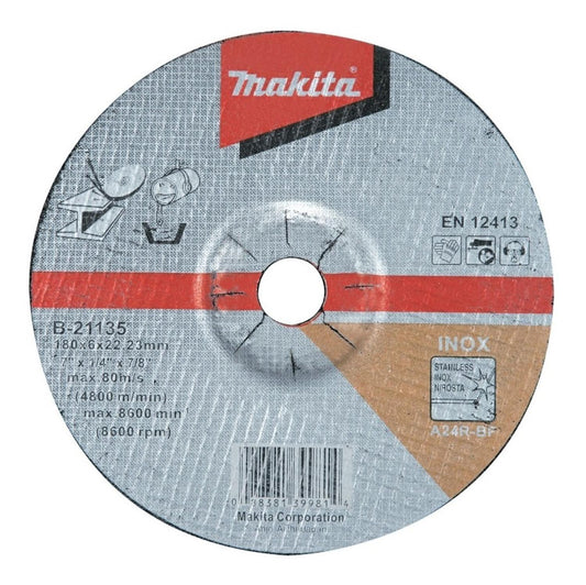 Disco de Desbaste Inox 7'' X 6mm A24R - Makita - Herram.cl