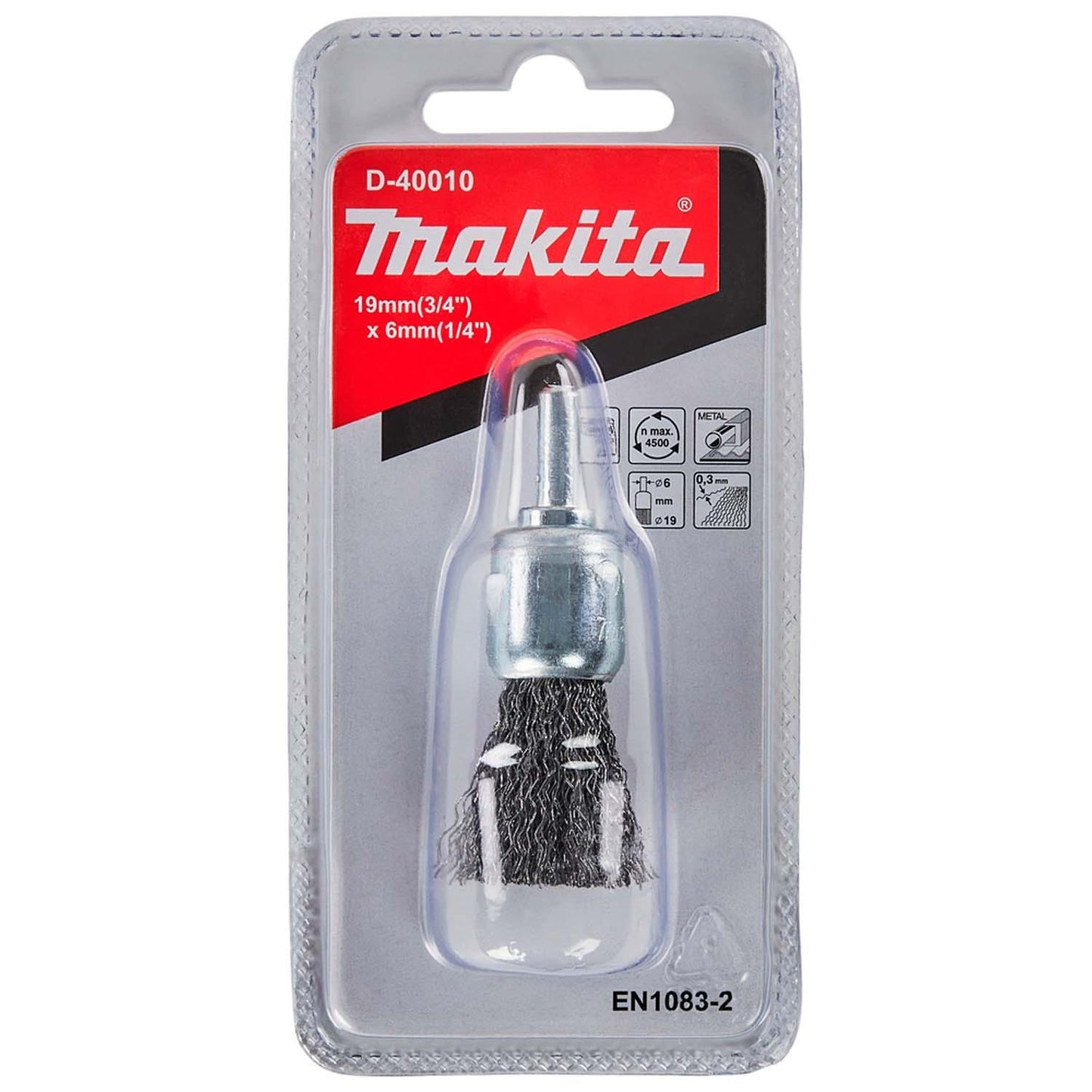 Grata Pincel Acero Ondulado 19mm (3/4'') Toma 1/4'' - Makita - Herram.cl
