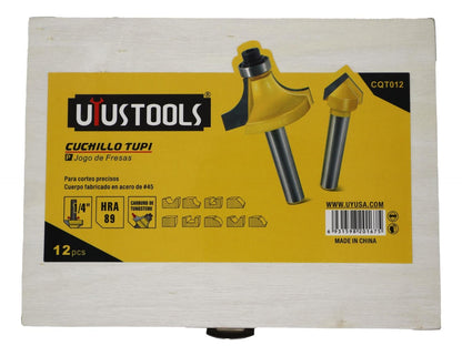 Juego 12 Fresas Para Madera Toma 1/4'' - Uyustools - Herram.cl