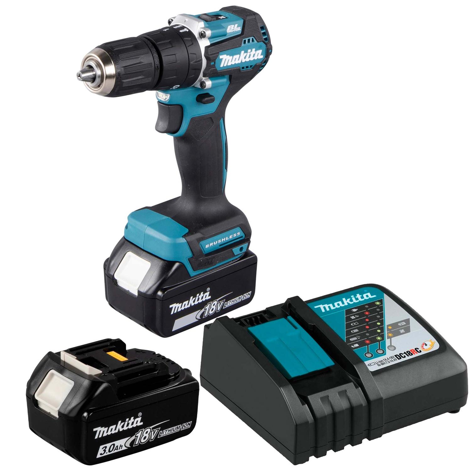 Kit Taladro percutor Inalámbrico Makita 13mm 18V 2 Bat 3 Ah - Herram.cl