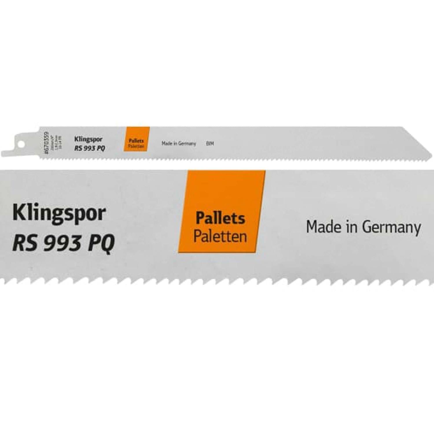 Hoja de Sierra Sable RS993 PQ Pallets 230mm 5 Pzas - Klingspor - Herram.cl