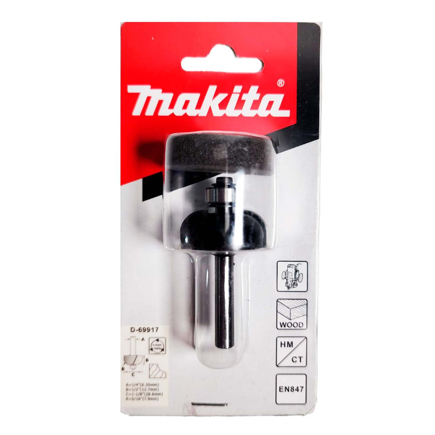 Fresa Media Caña C/Rod R 5/16''x1 - 1/8' Toma 1/4'' - Makita - Herram.cl