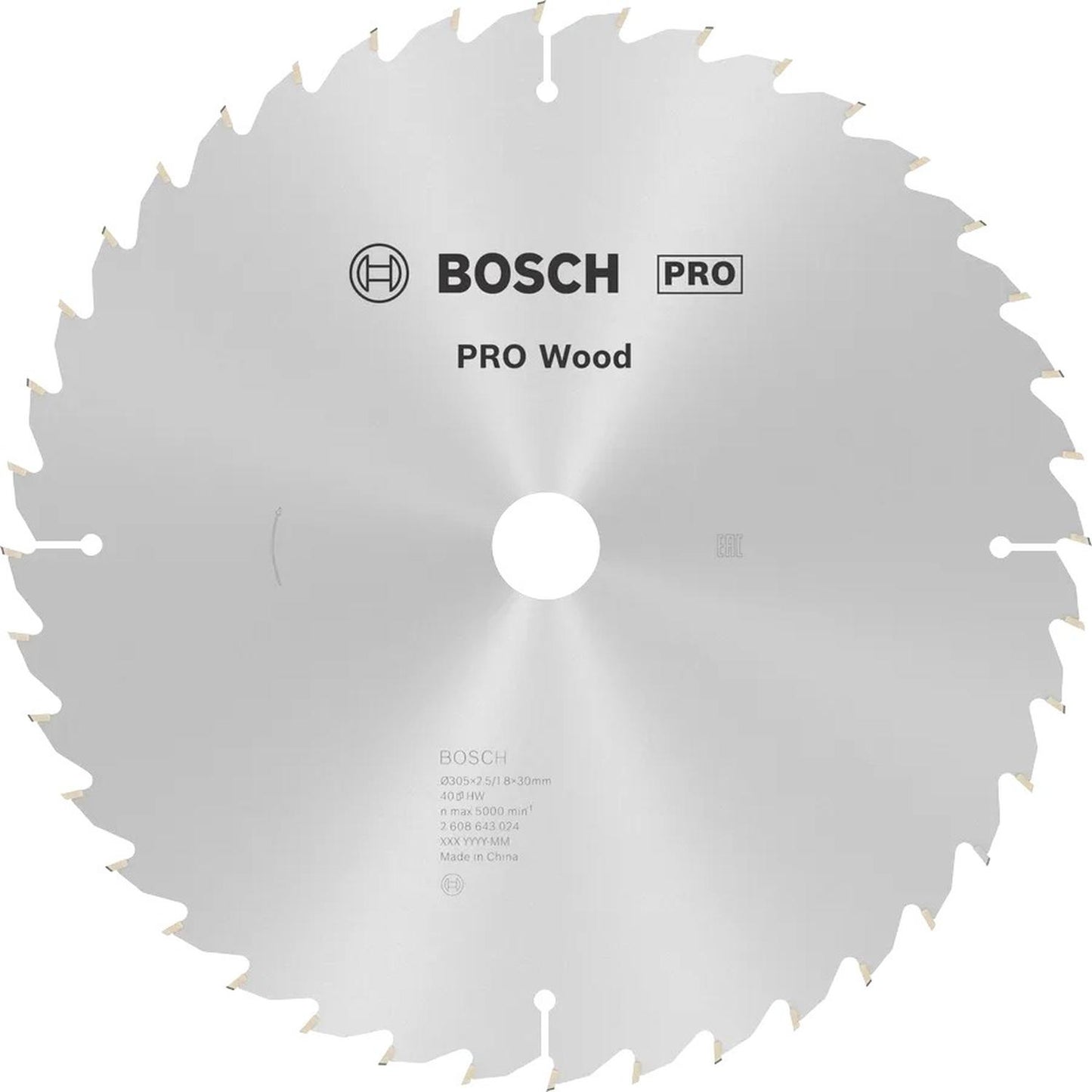 Disco De Sierra Circular PRO Wood 12''x2,5x30mm 40 D - Bosch - Herram.cl