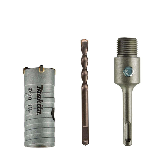 Kit Broca Corona 30mm + Portabrocas 110mm/SDS - Plus - Makita - Herram.cl