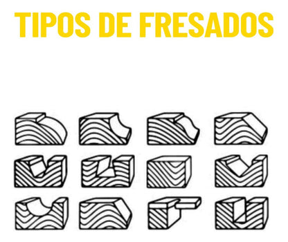 Juego 12 Fresas Para Madera Toma 1/4'' - Uyustools - Herram.cl