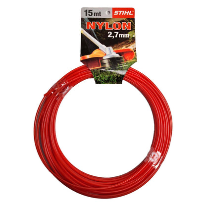 Rollo Piola Nylon Redondo Ø2.7mm / 15m Rojo - Stihl - Herram.cl