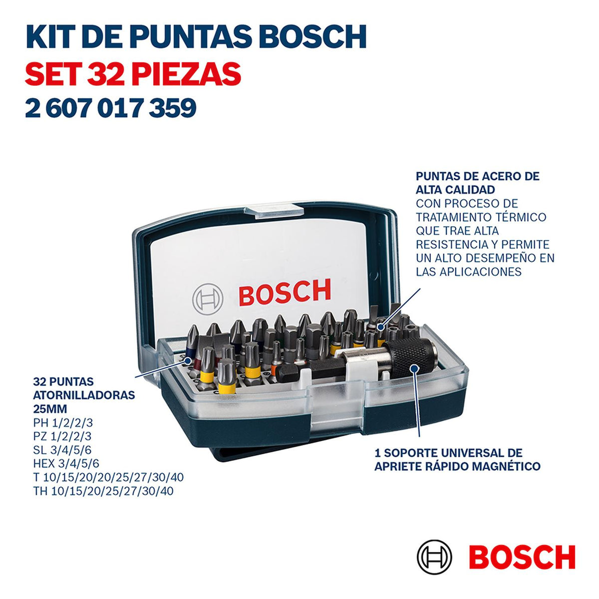 Set Puntas Extra Hard 32 Pzas - Bosch - Herram.cl
