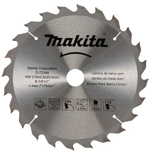 Disco De Sierra 8 - 1/4''x2,5x25,4mm 24 D Madera - Makita - Herram.cl