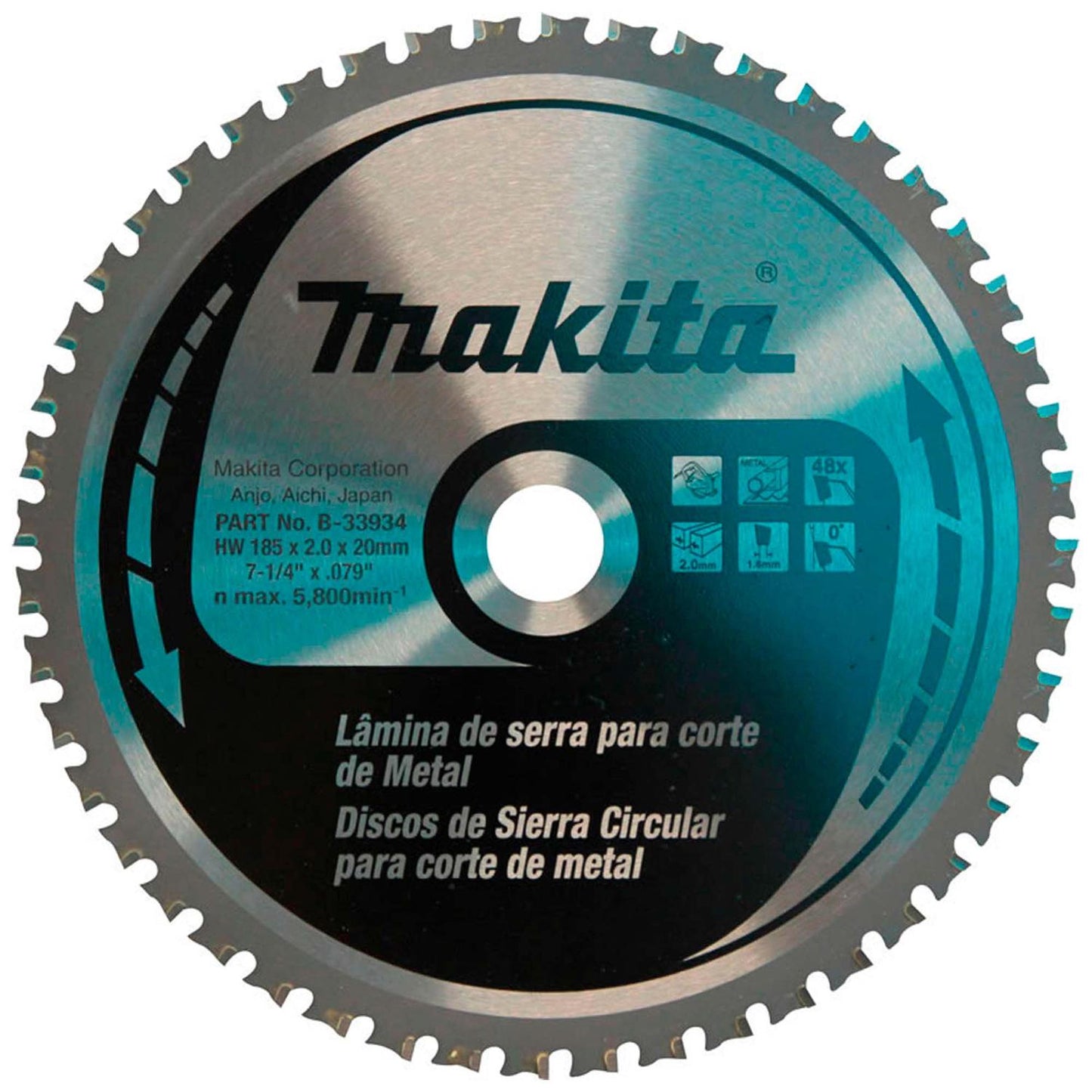 Disco De Sierra Acero Dulce 7 - 1/4''x2x20mm 48 D - Makita - Herram.cl